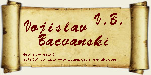 Vojislav Bačvanski vizit kartica